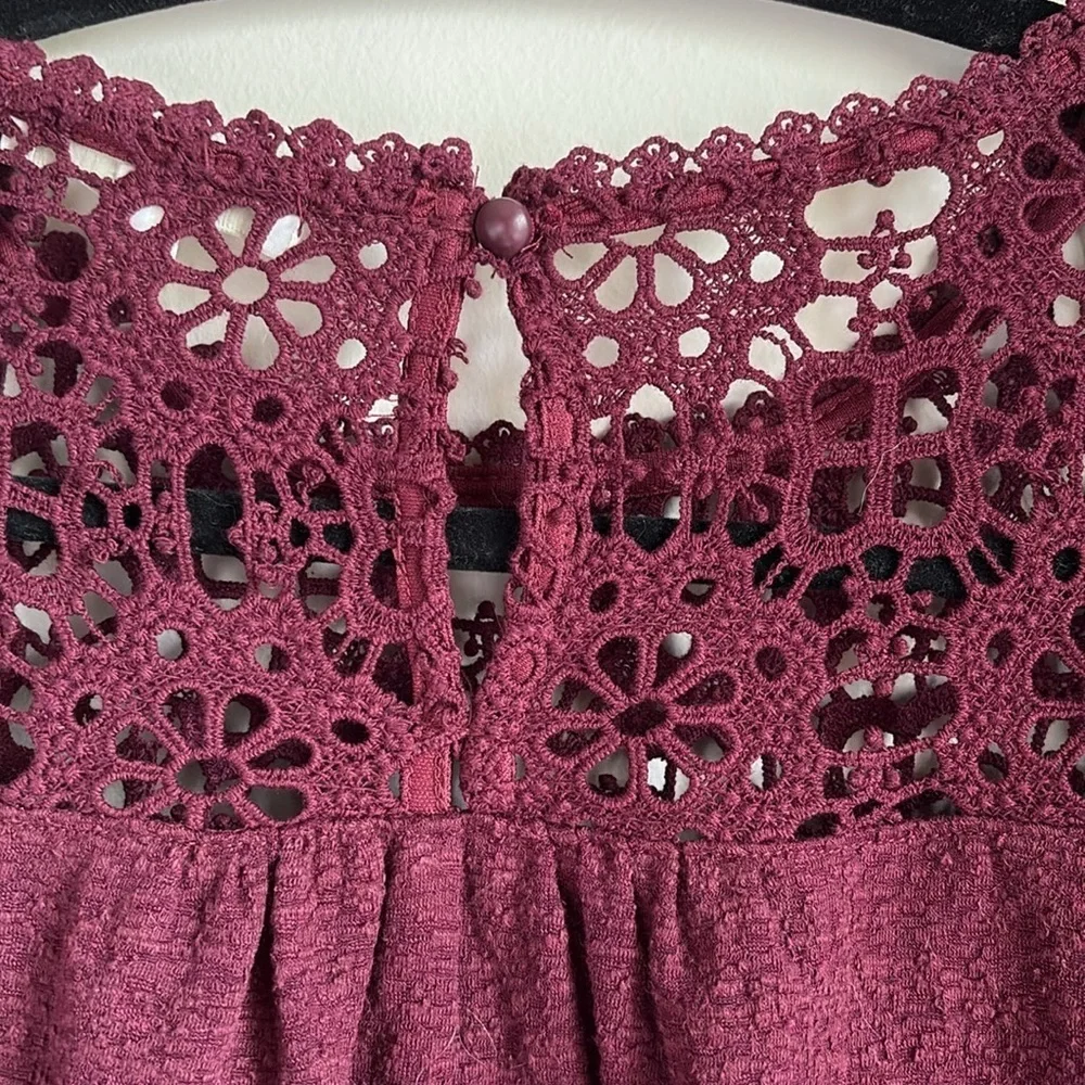 EUC Anthropologie eri + ali Purple Eyelet Knit Top XS​​​​